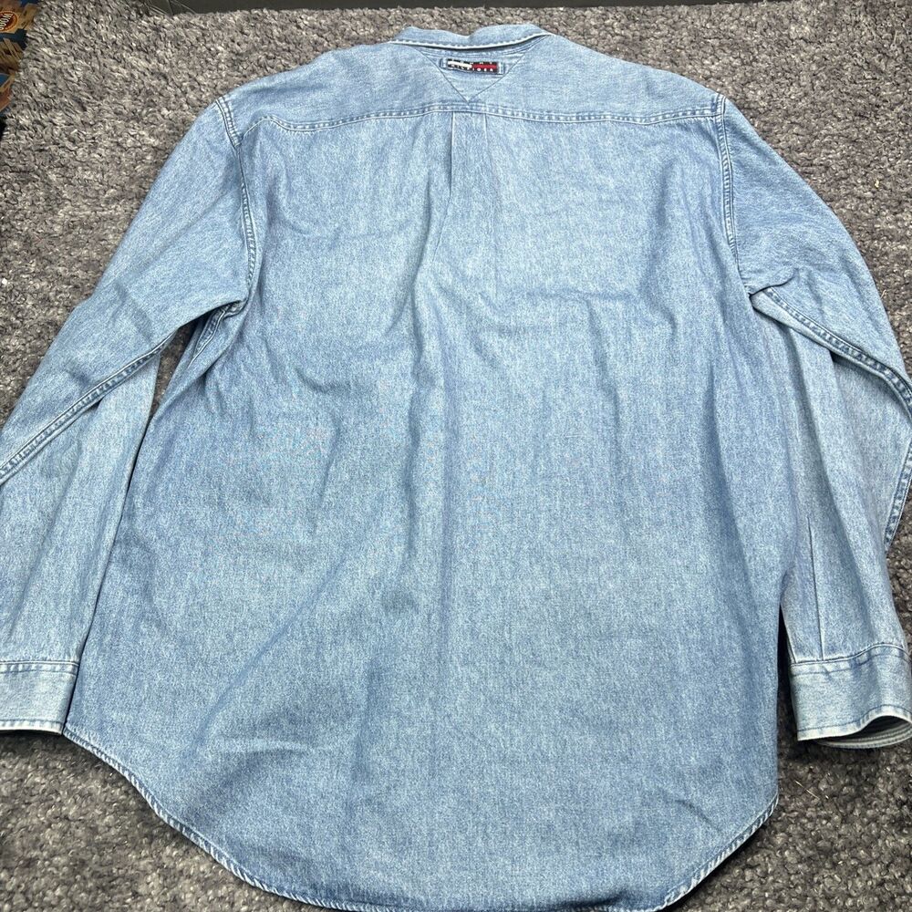 VTG Tommy Hilfiger Denim Button Up Shirt - Blue - Size - Large - Picture 7 of 8